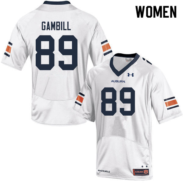 Women #89 Phelps Gambill Auburn Tigers College Football Jerseys Sale-White - Click Image to Close